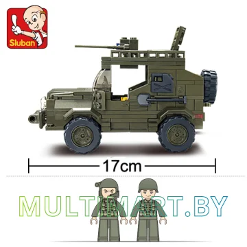 Конструктор Sluban M38-B0299 Армейский джип (221 деталь) картинка 5